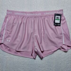 Under Armour Tech Play Up Shorts Womens Large Pink NWT Athletic Running Gym